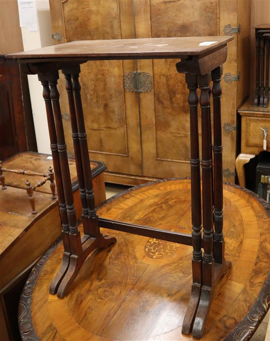 A nest of two rectangular mahogany tea tables W.50cm